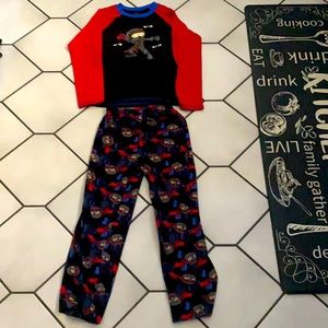 Big Boys Size Large Ninja Fleece PJ’s